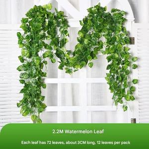 Planta Colgante Artificial de 220 cm, Hojas de Hiedra, Rábano y Uva, Decoración para Interiores, Hogar, Patio, Techo y Escaleras - Product Image 4