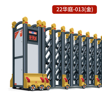 Portes rétractables, portails coulissants, design moderne minimaliste, origine Foshan, acier inoxydable, alliage d'aluminium, commande électrique à distance
