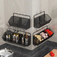 Étagère murale flottante à double niveau en métal pour le salon, la cuisine et la salle de bain-Organisation de la maison Support pour épices et légumes