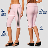 Capris de yoga pour femmes à taille repliable, coupe ajustée, séchage rapide, effet push-up, pour Pilates, vêtements de sport personnalisés, capris d'entraînement