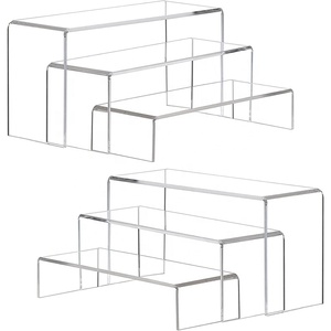 Soportes de exhibición acrílicos grandes, 2 juegos de estantes rectangulares transparentes para exhibir coleccionables, para organizar y decorar - Product Image 1