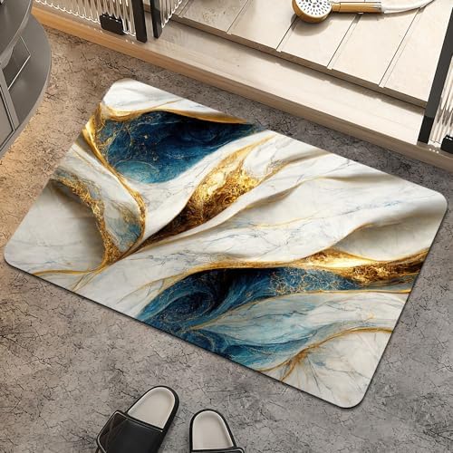Abstract Blue and Gold Marble