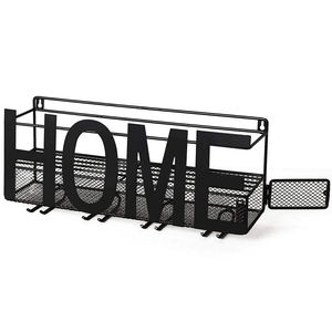 Portabottiglie da vino in metallo decorativo a parete 4 portabottiglie a stelo lungo e contenitore in sughero per vino - Product Image 4