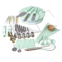 Handgefertigtes Nordisches 207-Teiliges Tortendrehteller-Set mit Backwerkzeugen, Spritztüllen & Spatel Kuchen-Dekorationszubehör