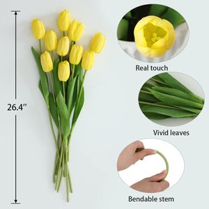 Ramo de Tulipanes Artificiales de Plástico Suave de Alta Calidad, Hechos a Mano, Decorativos Premium para Escritorio, para San Valentín y Navidad - Product Image 2