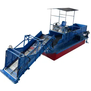 Full-automatic High End Paddle wheel duckweeds harvesting ship machine for rivers/shore line/lakes