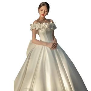 <span class=keywords><strong>Robe</strong></span> <span class=keywords><strong>de</strong></span> mariée en satin à épaules dénudées, nouveau style, blanche, style Mori féerique, voile tempéramentale à <span class=keywords><strong>grande</strong></span> traîne - Product Image 5