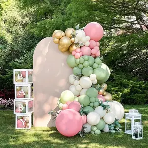 Jyao 114 Pcs Groen Roze Thema Latex Ballonnen Boog Slinger Kit Voor Feestdecoratie