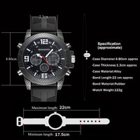 Jam Tangan Pria BOAMIGO, Jam Tangan Olahraga LED Digital Analog Quartz untuk Pria