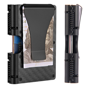 Tùy chỉnh màu sắc và logo RFID Mens tối giản Ví nhôm hợp kim RFID chặn với kim loại tiền Clip - Product Image 1