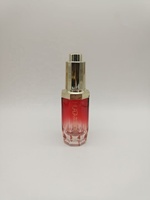 Flacon compte-gouttes en verre pour huiles essentielles, prix d'usine, avec capuchon électroplaqué or/argent de luxe, couleur dégradée givrée, emballage cosmétique
