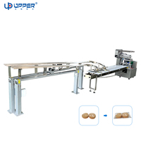 Machine intégrée d'empilage de biscuits et de conditionnement en sachet flow-pack |   Ligne d'emballage de biscuits ronds à grande vitesse