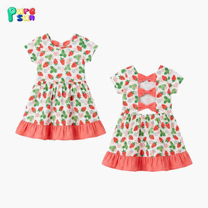 ピュアサン プロフェッショナルデザイン 100%オーガニックコットン ガールズドレス プリント キッズ服 カスタム ガールズサマードレス - Product Image 3