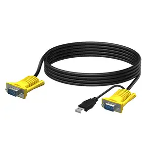 USB VGA Male to Male KVM Cable Connect with KVM Switches USB Keyboard Mouse Cable and Monitor Cable