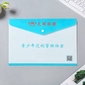 Biểu tượng tùy chỉnh nộp hồ sơ sản phẩm A4 A5 nhựa Ví rõ ràng túi tài liệu với Snap Nút nhựa thư mục tập tin <span class=keywords><strong>PVC</strong></span> tập tin Túi - Product Image 4