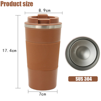 Innovativer Edelstahl-Kaffeebecher SUS 304 Innenbeschichtung Doppelwandiger Isolierter Reisebecher Wiederverwendbarer Thermobecher mit Deckel für das Büro