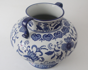 Jarrón de Decoración Moderna Europea para el Hogar, Cerámica de Jingdezhen Personalizada, Jarrón de Porcelana Azul y Blanca con Patrón Redondo y Gran Capacidad - Product Image 4