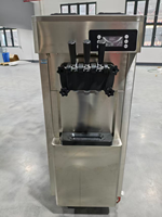 Machine à glace molle commerciale verticale 3 saveurs, en acier inoxydable, 3 becs, pour glace molle et yaourt glacé