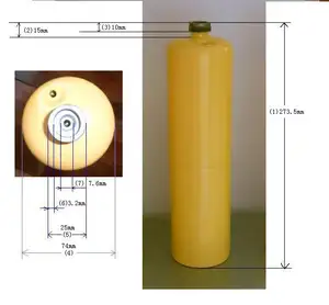Empty DOT39 1L steel gas cylinder for Propane MAP PRO