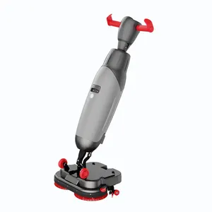 Commercial Use Hand Push Dual Brush Mini Type Automatic Floor Cleaning Machine Scrubber