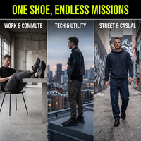 Chaussures de travail légères et respirantes en maille personnalisées, tige thermocollée, semelle extérieure antidérapante durable pour hommes, baskets de travail