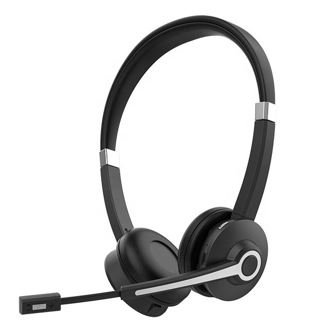 Lightweight Wireless Office Binaural Headset with Noise Cancelling Microphone Function Headband Style for Computer Use