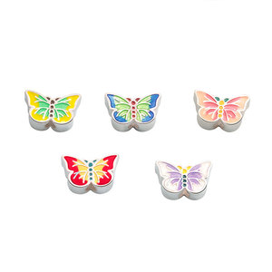 925 argent Sterling émail papillon perforé accessoires charme <span class=keywords><strong>Animal</strong></span> pendentif bricolage filles bijoux accessoires collier personnalisé - Product Image 5