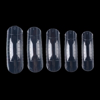 NADECO Square Curve Dual Form Nail Tips Gel Extension Poly Nail Gel Full Cover Nail Molds 12 Tailles pour la Conception d'Ongles