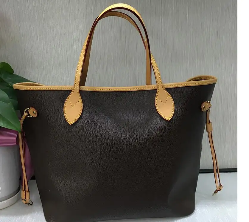 の高級ハンドバッグ女性Neverful Bag Luxury Brand Monogrom Never Shoulder Bag Canvas Leather Full Handbags MM/G