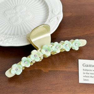 Kẹp tóc acetate cỡ lớn, đính kim cương sang trọng, họa tiết hoa, unisex, siêu tiện dụng, kiểu tóc búi cao, kẹp cá mập đa năng, bán chạy - Product Image 5