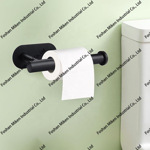 <span class=keywords><strong>Porte</strong></span>-<span class=keywords><strong>rouleau</strong></span> de <span class=keywords><strong>papier</strong></span> <span class=keywords><strong>toilette</strong></span> adhésif <span class=keywords><strong>noir</strong></span> <span class=keywords><strong>mat</strong></span> en acier inoxydable, résistant à la rouille, sans perçage, fixation murale pour salle de bain - Product Image 3