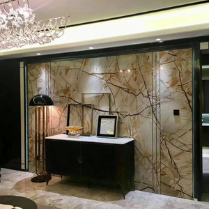 พื้นผิวโต๊ะกาแฟหินอ่อนขัดเงาหรูหราแบบกำหนดเองได้ ลายโรมัน พร้อมพื้นหลังหินอ่อนธรรมชาติ สำหรับตกแต่งทางเข้า - Product Image 4