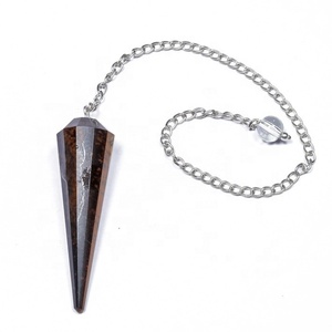 Gemstone Mahogany Jasper 12 Faceted Carved Dowsing Pendulums Agate Pendulums Crystal Healing <b>Tool</b> Metaphysical Crystal Wholesale - Product Image 1
