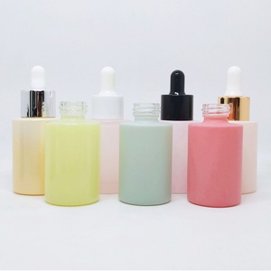 Flacon compte-gouttes en verre givré de luxe personnalisé de 30 ml, emballage cosmétique cylindrique à épaule plate pour sérum et huile - Product Image 2