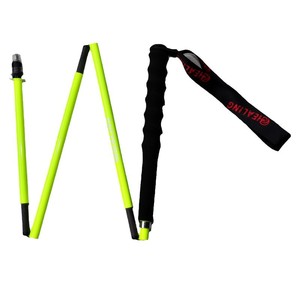 Bâtons de randonnée Okhealing, 4 sections pliables, en fibre de carbone, jaune fluorescent, antidérapants, bâtons de marche - Product Image 1