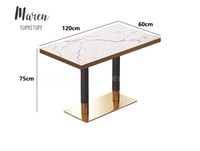 Tables à manger rectangulaires modernes, tables en gros à prix abordable, mobilier pour café, pizzeria, bistrot, restaurant de restauration rapide, table en marbre