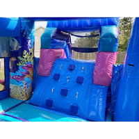 Thème de sirène 3D, combinaison gonflable 3 en 1, maison gonflable, toboggan, saut de rebond, moonwalk
