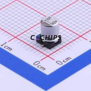 MVK50V1M4*5 4.0TP ตัวเก็บประจุแบบอิเล็กโทรไลต์อะลูมิเนียม SMD, ขนาด D4xL5 มม. 1uF 20% 50V 5.6mA-120Hz - Product Image 1