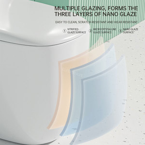 Set di <span class=keywords><strong>WC</strong></span> Moderno di Design da 58CM, Sanitari di Alta Qualità con Scarico Sifonico per Bagno e Hotel - Product Image 2