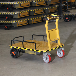 Chariot de transport électrique à plateforme <span class=keywords><strong>4</strong></span> roues, chariot à batterie 1 tonne, chariot à plateau électrique, support OEM - Product Image 3