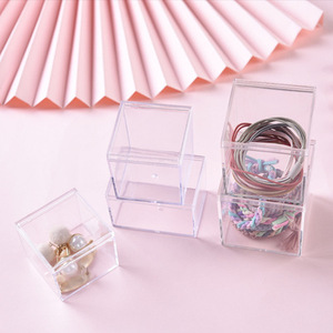 Square clear hard plastic PS box heaven and earth cover food grade candy box transparent acrylic injection molding packaging box