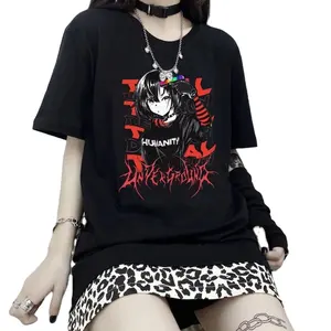 Toptan artı boyutu boy Anime Pastel Women tarzı Y2K Alt kadınlar için giysi T Shirt