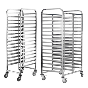 Ống Vuông Nhiệm Vụ Nặng Nề Bánh Mì Pan Khay Xe Thép Không Gỉ Giá Đa-<span class=keywords><strong>Tier</strong></span> Thực Phẩm Xe Đẩy Cho Tiệm Bánh - Product Image 5