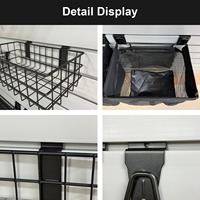 Lot de 10 organiseurs de rangement muraux pour garage, crochets robustes, paniers en fil de fer, sacs en maille, vis de fixation écologiques, noir