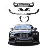 Kit carrosserie en fibre de carbone véritable style Brabus pour Mercedes Benz AMG GT63S W290, comprenant un spoiler avant, un diffuseur arrière avec embouts d'échappement et des garnitures de prises d'air.