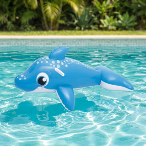 Delfin gonflable bleu en PVC 149*80*59 CM avec 2 poignées, épaisseur 0,30 mm, capacité 45 kg pour enfants, piscine - Product Image 2
