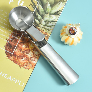 Cuchara para helado de acero inoxidable de 4,8 cm de doble uso, fácil de limpiar, para helado y fruta - Product Image 1