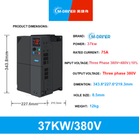 45KW VFD Variateur de Fréquence Triphasé 380V 400V 440V Convertisseur de Fréquence Haute Puissance avec Contrôle Vectoriel