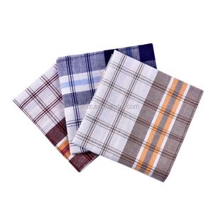 وشاح مربع عالي الجودة منديل ناعم مخطط مطبوع قطن 100% منشفة جيب مربعة للرجال والنساء تخصيص بالجملة - Product Image 1