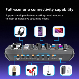 Tarjeta de Sonido EC900 RGB, Mezclador de 16 Bits y 44.1kHz, Interfaz de Audio USB con Batería de 1200mAh <span class=keywords><strong>para</strong></span> Transmisión en Vivo, <span class=keywords><strong>DJ</strong></span> y Creación de Contenido - Product Image 6